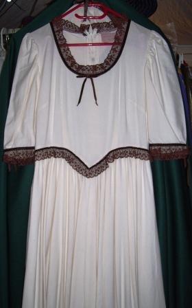Calico & Lace dress with bonnet. $150-00