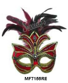 Carnival Mask Venetian Red Feather