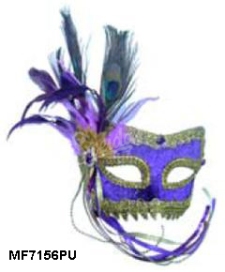 Carnival Mask Venetian Purple Feathers