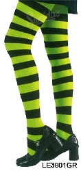 Stripy Witches stockings green & black