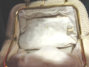 inside of white Bubble handbag